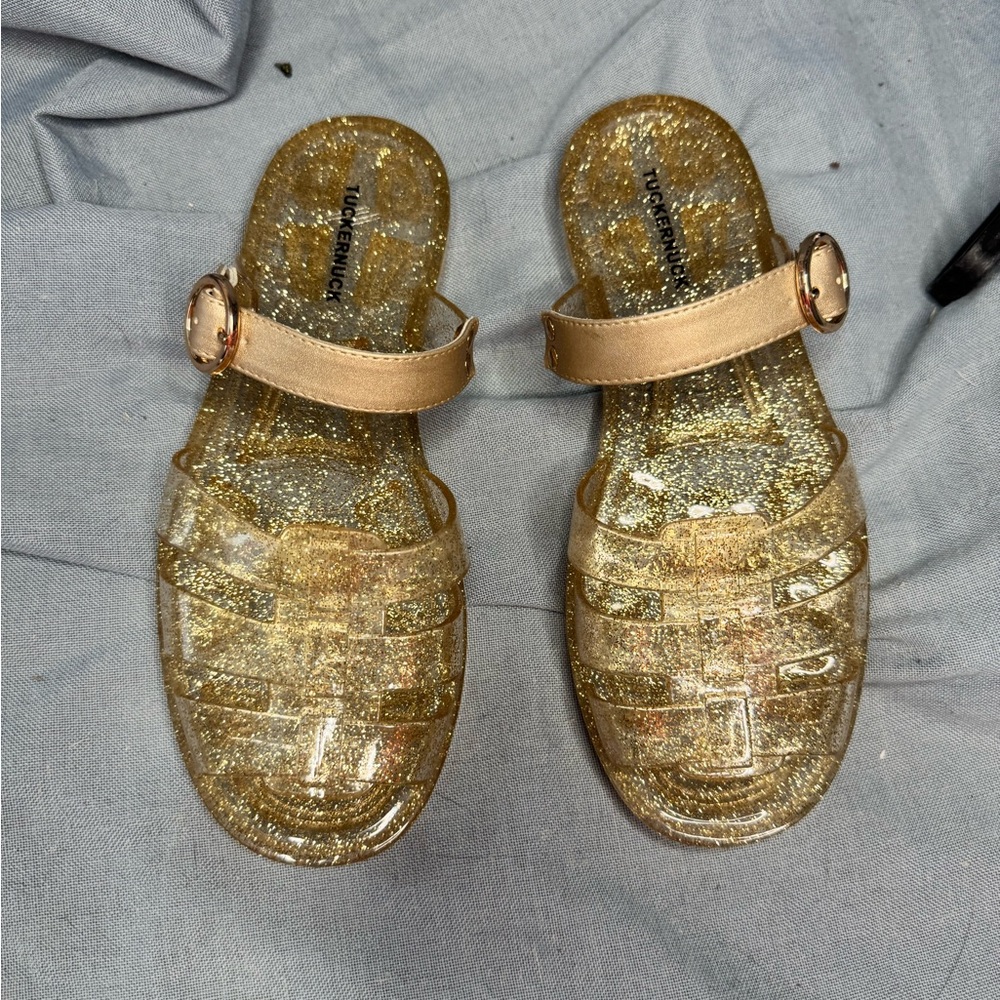 Tuckernuck Gold Glitter Women's Sandals 6/7
